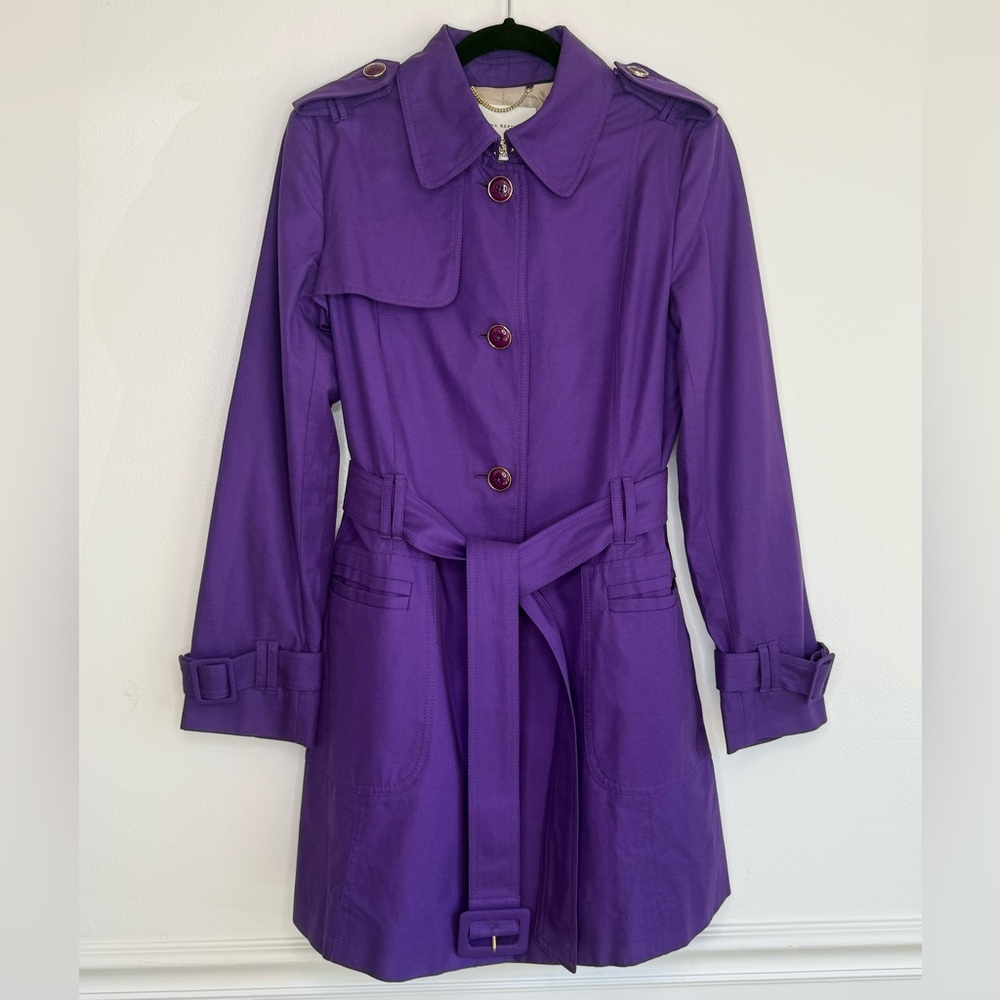 NEW Banana Republic Violet Purple Trench Coat - Picture 2 of 15